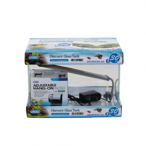 超白玻璃缸 燈+過濾套組