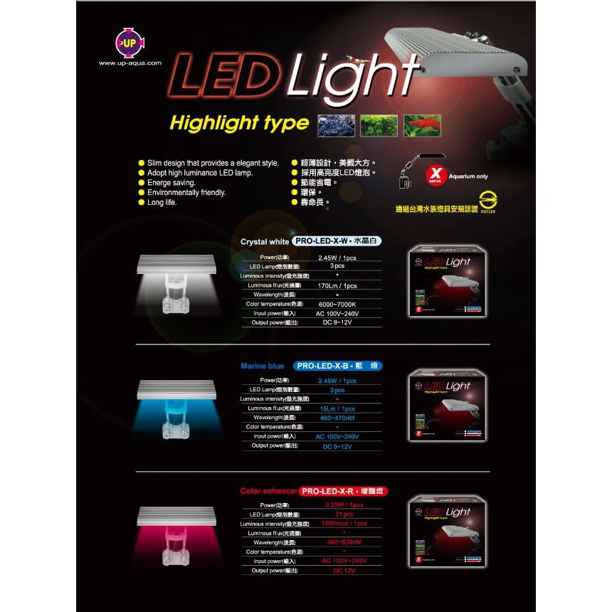 普羅  X系列-高亮度-白-夾式水草燈$787